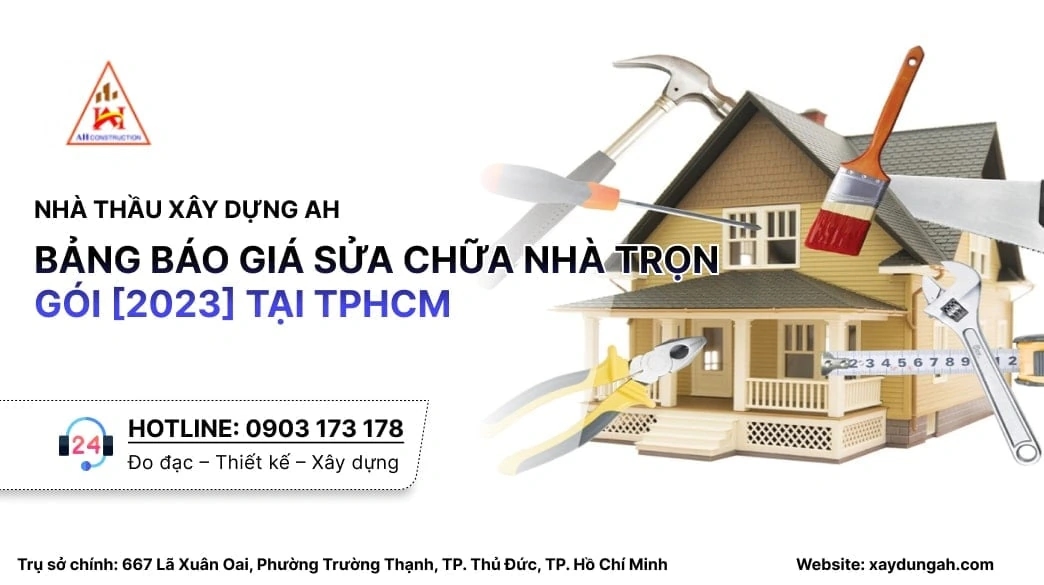 bảng báo giá sửa chữa nhà trọn gói
