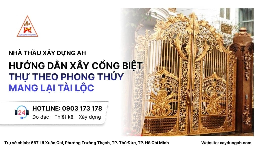 cổng biệt thự theo phong thủy