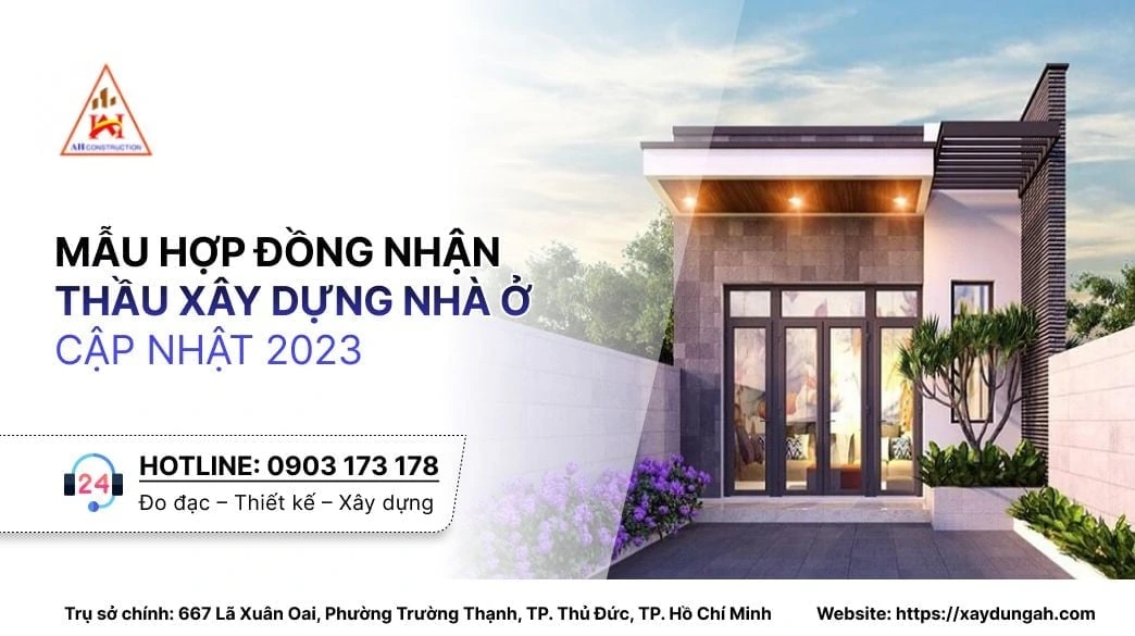 hợp đồng nhận thầu xây dựng nhà ở