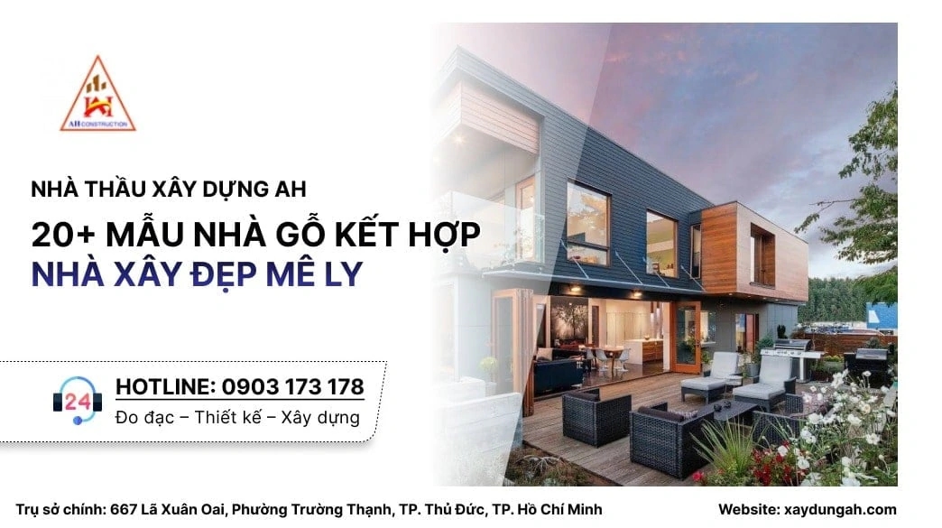 nhà gỗ kết hợp nhà xây