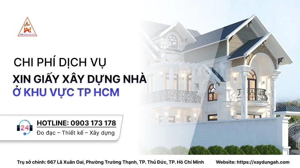 mức phí dịch vụ xin giấy phép xây dựng nhà ở khu vực TpHCM