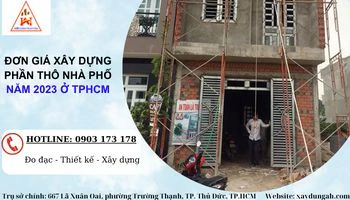 Đơn giá xây dựng phần thô nhà phố năm 2023 ở TPHCM