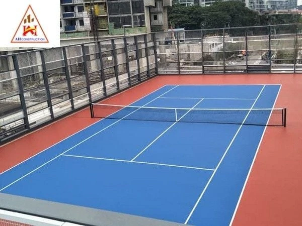Thiết kế bố trí sân tennis, khu vực khán giả và các tiện ích phụ trợ