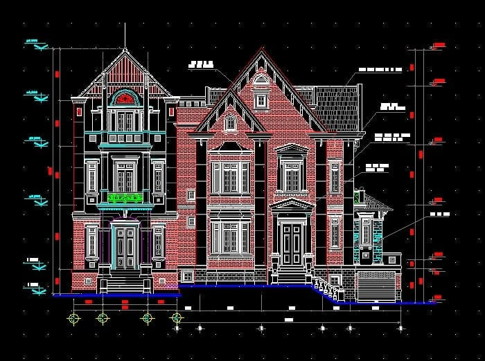 bản vẽ xây dựng nhà 2 tầng