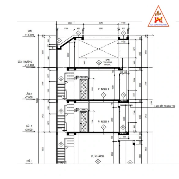 Cách tính toán chiều cao tầng nhà phố