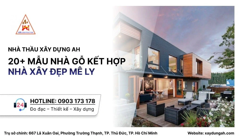 nhà gỗ kết hợp nhà xây