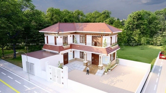 nhà phố chữ l mái ngói