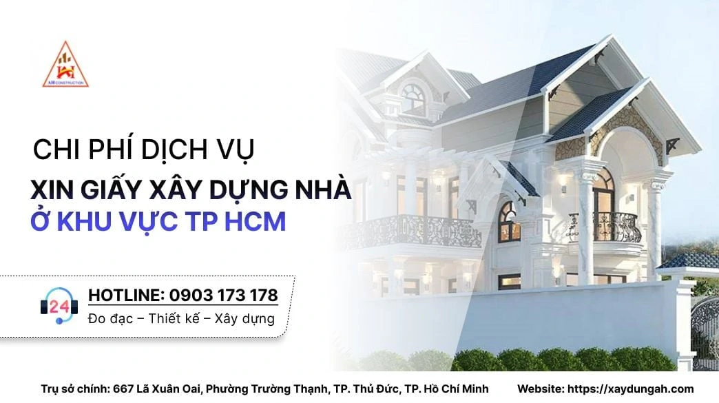 mức phí dịch vụ xin giấy phép xây dựng nhà ở khu vực TpHCM