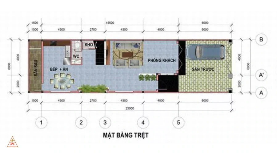 tầng trệt nhà phố 6x17m